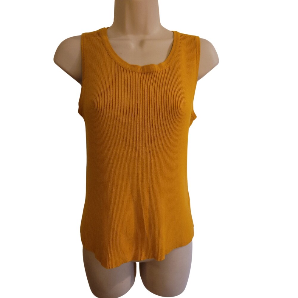 Cable & Gauge Yellow Sleeveless Tank Top Size Medium